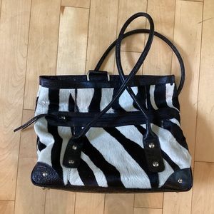 Maurizio Taiuto cowhide bag, black & white zebra print, excellent condition